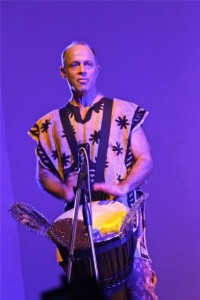 performing on djembe