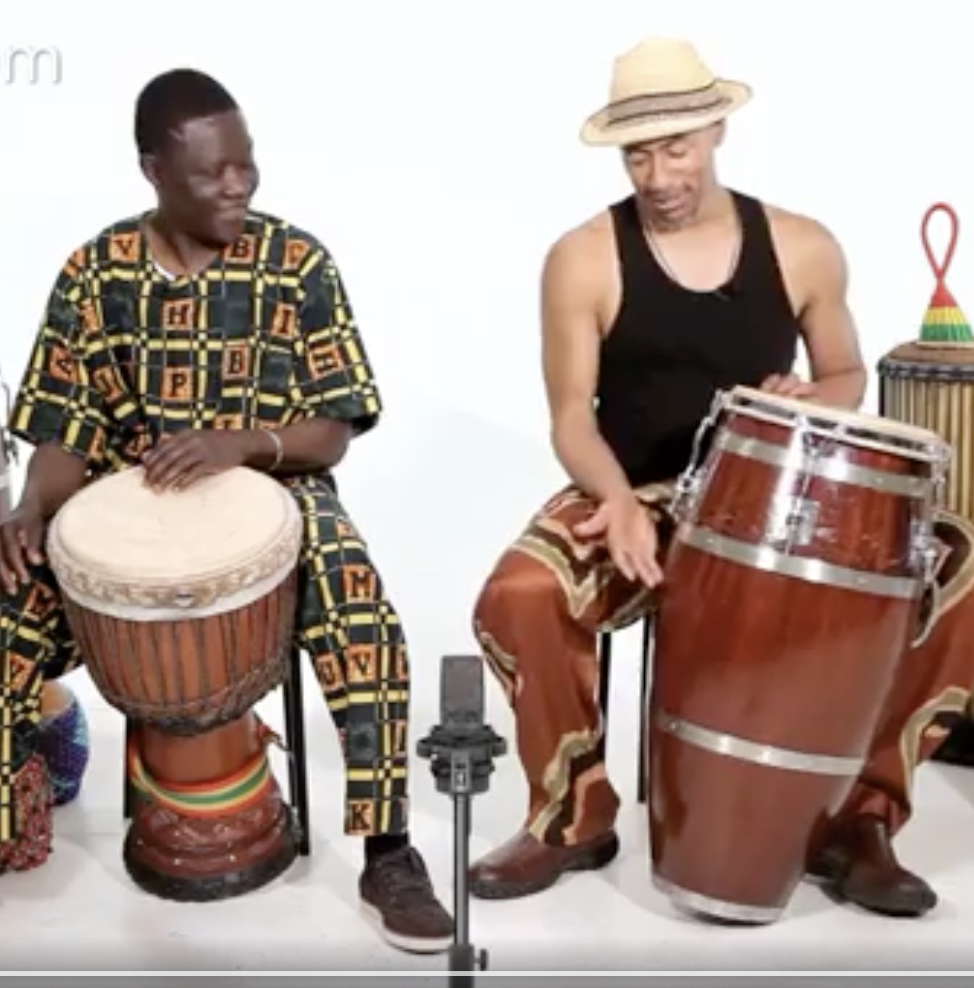 Conga drum vs djembeo os M'Bemba Bangoura and Hasan Bakr