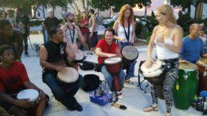 drum circle drumming